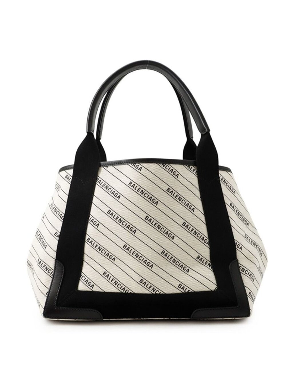 Balenciaga Tote Bag Navy Cabas S White Black